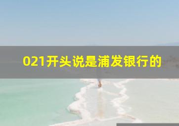 021开头说是浦发银行的