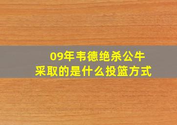 09年韦德绝杀公牛采取的是什么投篮方式