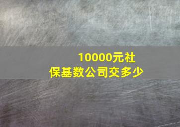 10000元社保基数公司交多少