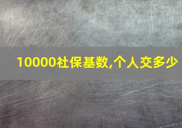 10000社保基数,个人交多少