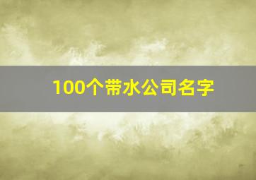 100个带水公司名字