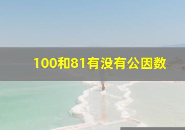 100和81有没有公因数