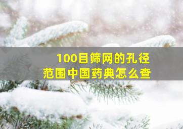 100目筛网的孔径范围中国药典怎么查