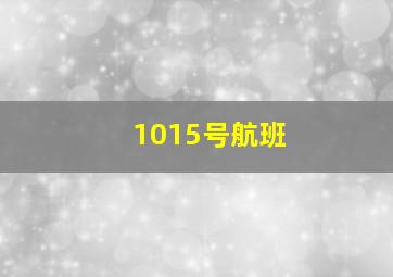 1015号航班