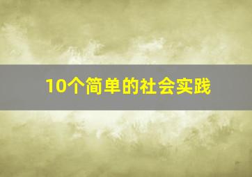 10个简单的社会实践