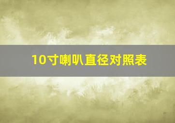 10寸喇叭直径对照表