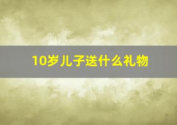 10岁儿子送什么礼物