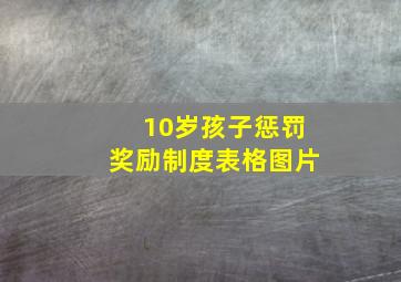 10岁孩子惩罚奖励制度表格图片