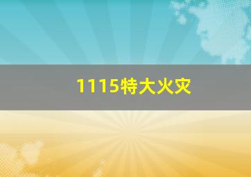 1115特大火灾