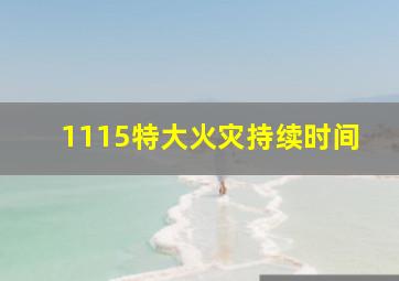 1115特大火灾持续时间