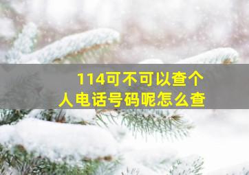 114可不可以查个人电话号码呢怎么查