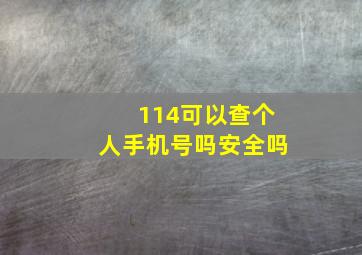 114可以查个人手机号吗安全吗