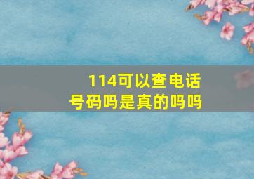 114可以查电话号码吗是真的吗吗