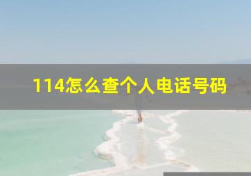 114怎么查个人电话号码