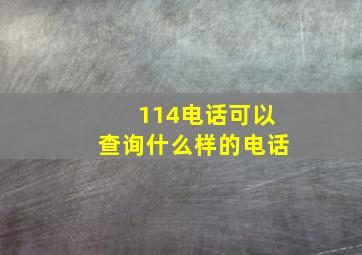 114电话可以查询什么样的电话