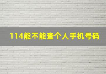 114能不能查个人手机号码