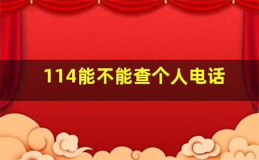 114能不能查个人电话