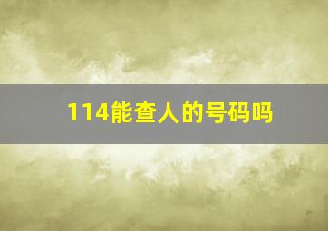 114能查人的号码吗