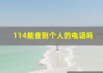 114能查到个人的电话吗