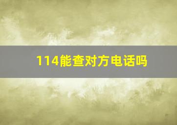 114能查对方电话吗