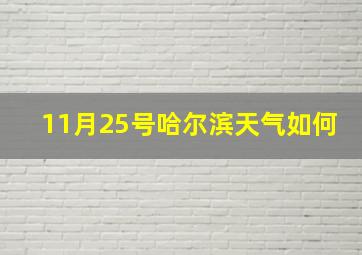 11月25号哈尔滨天气如何