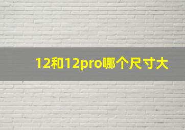 12和12pro哪个尺寸大