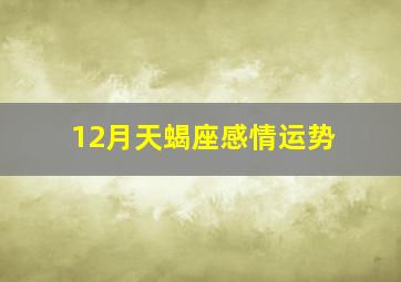 12月天蝎座感情运势