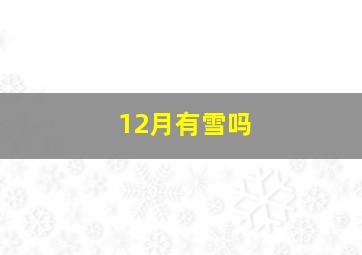 12月有雪吗