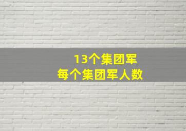 13个集团军每个集团军人数