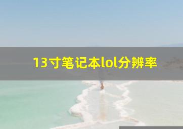 13寸笔记本lol分辨率