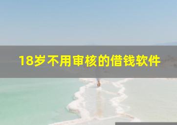 18岁不用审核的借钱软件