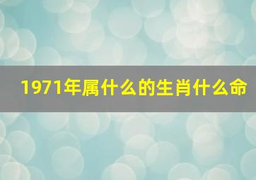 1971年属什么的生肖什么命