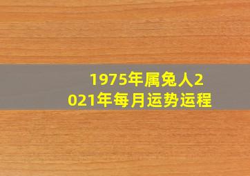 1975年属兔人2021年每月运势运程