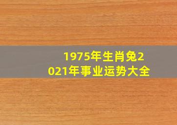 1975年生肖兔2021年事业运势大全