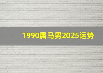 1990属马男2025运势