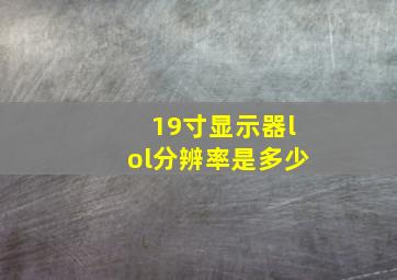 19寸显示器lol分辨率是多少