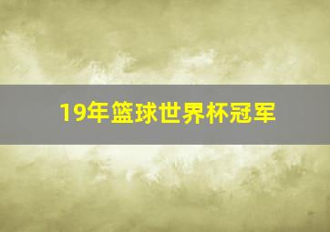 19年篮球世界杯冠军