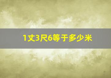 1丈3尺6等于多少米