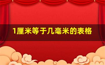 1厘米等于几毫米的表格