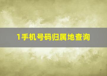 1手机号码归属地查询