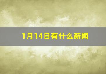 1月14日有什么新闻