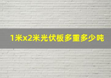 1米x2米光伏板多重多少吨