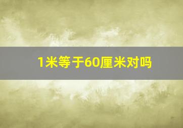 1米等于60厘米对吗