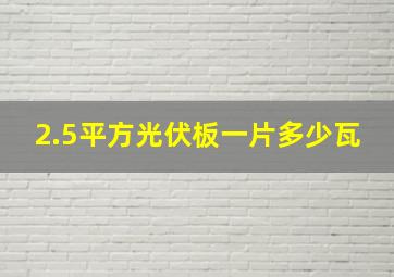 2.5平方光伏板一片多少瓦