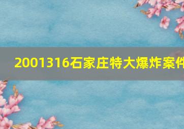 2001316石家庄特大爆炸案件