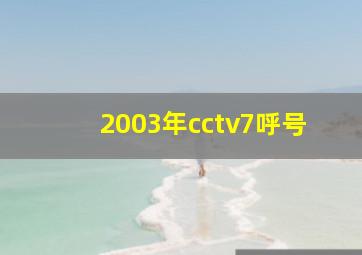 2003年cctv7呼号