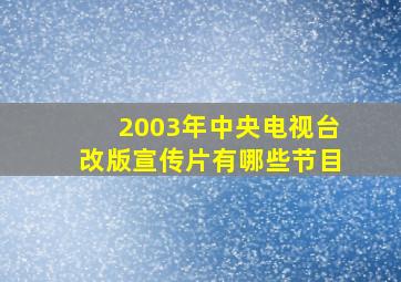 2003年中央电视台改版宣传片有哪些节目