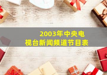 2003年中央电视台新闻频道节目表