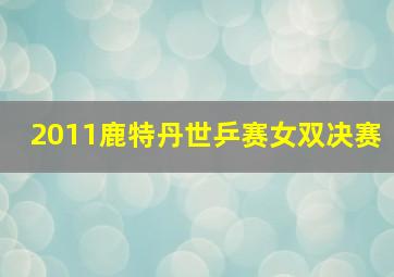 2011鹿特丹世乒赛女双决赛