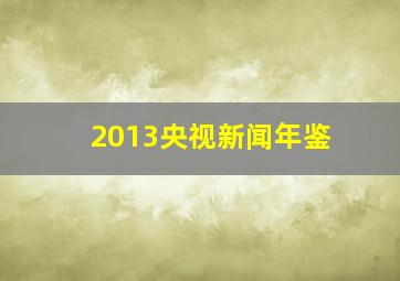 2013央视新闻年鉴